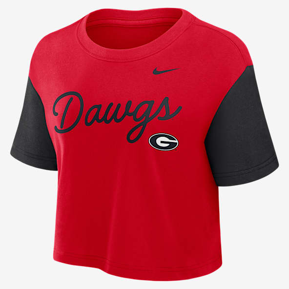 Georgia Script Women's Nike Dri-FIT College Cropped T-Shirt
