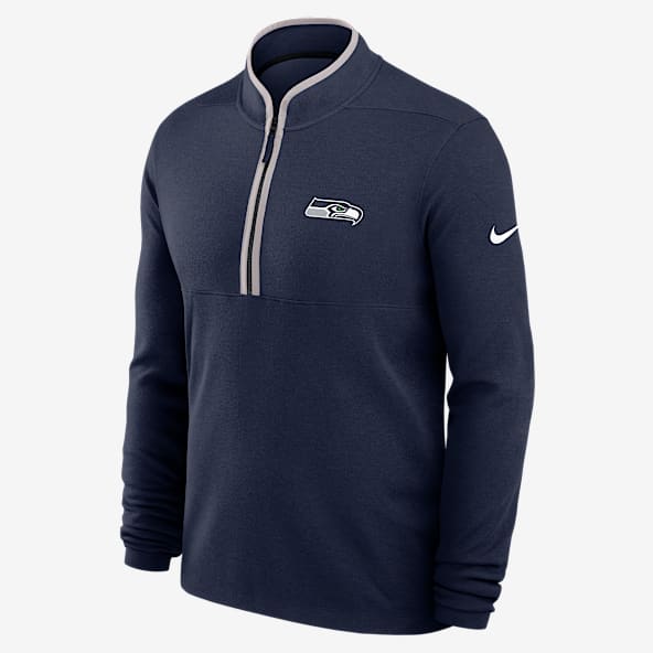 Seattle Seahawks Logo Victory Men's Nike Dri-FIT NFL 1/2-Zip Long-Sleeve Top