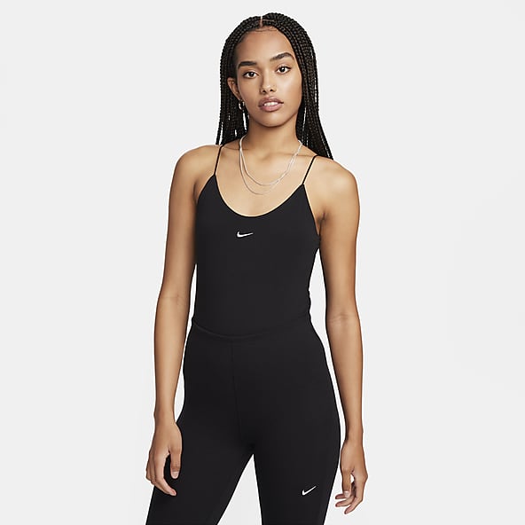 Nike one piece jumpsuit with tape detail in beige