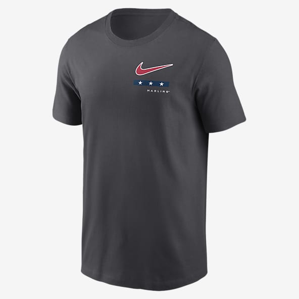 Nike Dri-Fit Miami Marlins MLB Mens Polo Golf Shirt Grey White Short Sleeve  M