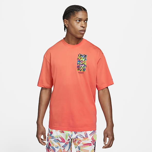 black orange and blue nike shirt