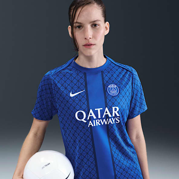 Paris Saint-Germain Academy Pro Thuis Nike Dri-FIT warming-uptop met korte mouwen voor dames