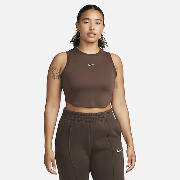 Buy Nike Brown Mini Chill Knits Ribbed Mid Rise Flared Leggings