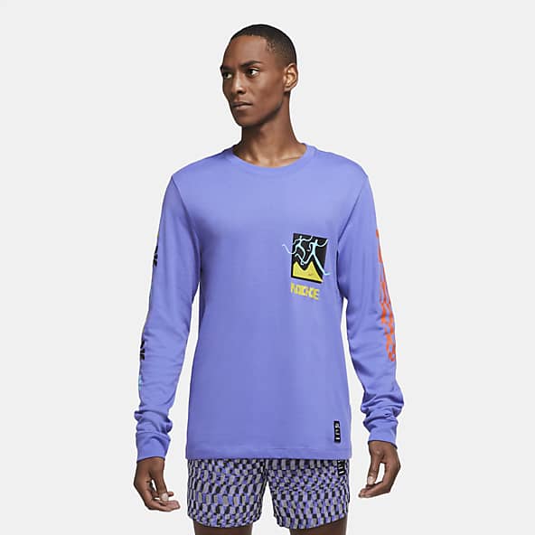 purple and teal nike shirt