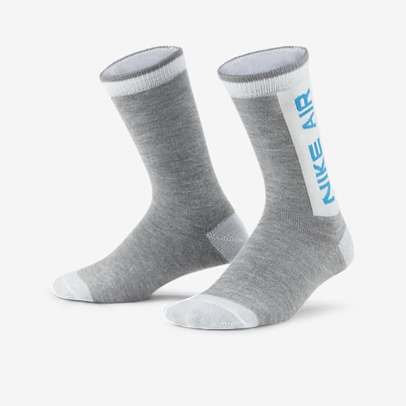 white nike socks with colored swoosh