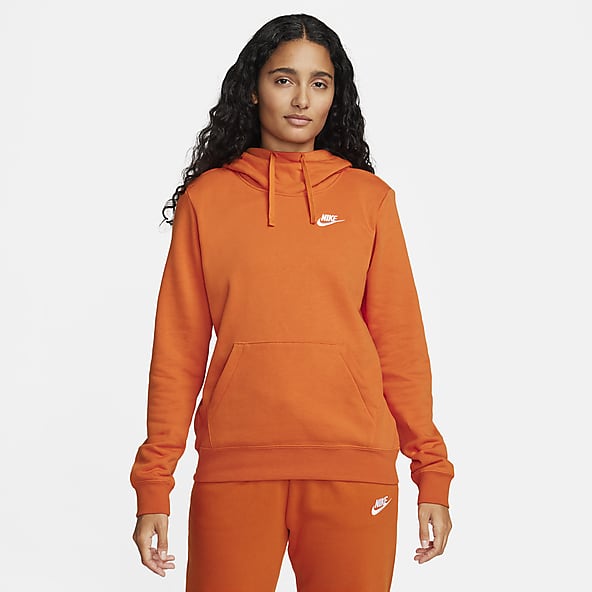 Esenciales por menos de $1,500 Naranja Fleece Sudaderas con gorro. Nike MX