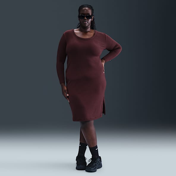 Nike Sportswear Chill Knit Women's Tight Long-Sleeve Midi Mini-Rib Dress (Plus Size)