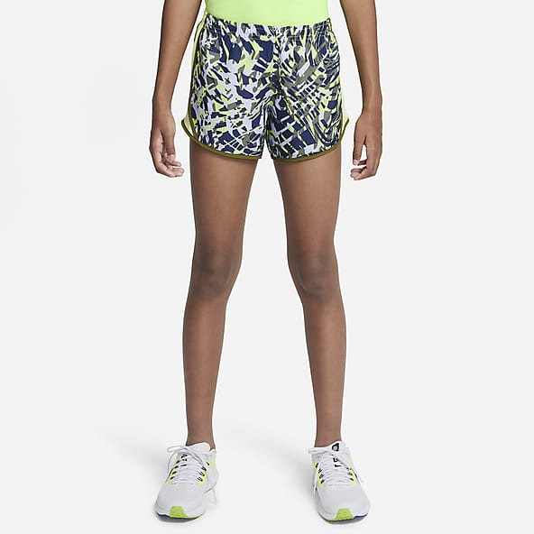 Nike Running Shorts Built In Underwear Blue Green Girls Size Medium  902101-435 