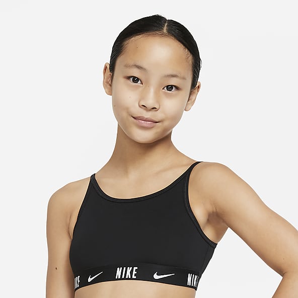 Niños grandes (7-15 años) Negro Mantenerse seco Bras deportivos. Nike US
