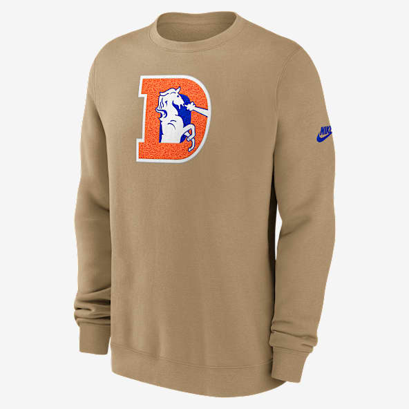 Denver Broncos Swing Pass Rewind Club Sudadera de cuello redondo sin cierre Nike de la NFL para hombre