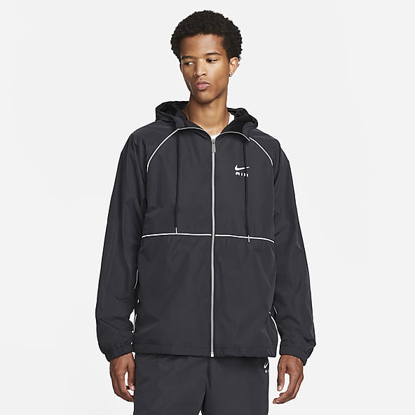 black jacket grey hoodie