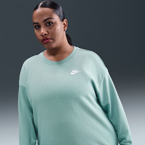 Nike Sportswear Club Fleece Sudadera de cuello redondo holgada para mujer (talla grande)