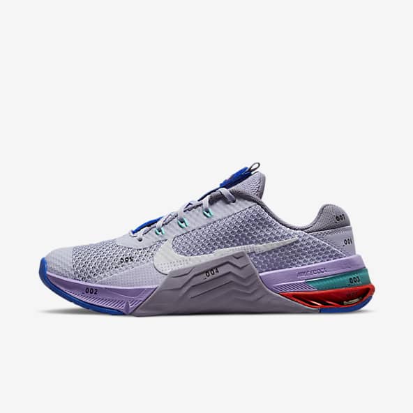 Purple nike training shoes
