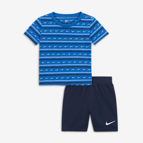 Nike Baby (12-24M) Swoosh Stripe Shorts Set