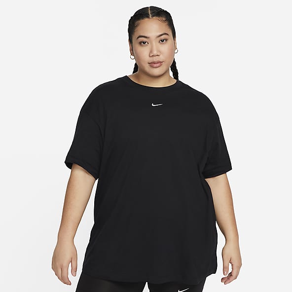 Plain black nike t shirt sales