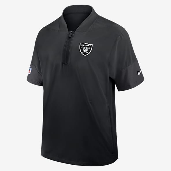 Las Vegas Raiders Sideline Coach Men's Nike NFL 1/2-Zip Short-Sleeve Hooded Jacket