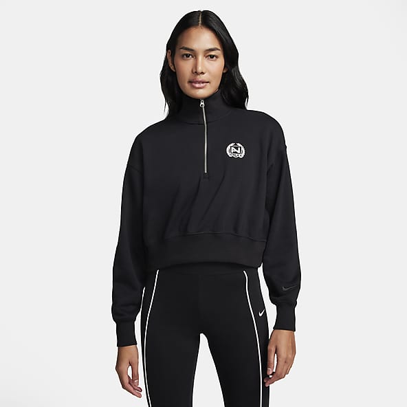 NIKE Sportswear Womens Oversized Crop Crewneck Sweatshirt - BLACK