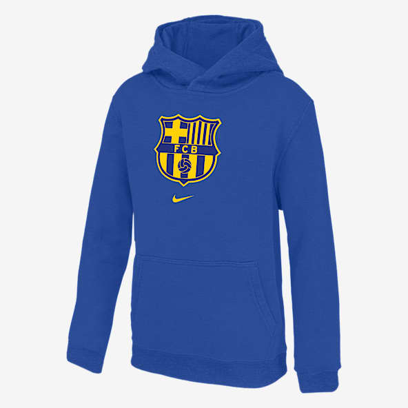 FC Barcelona Club Big Kids' Nike Soccer Fleece Pullover Hoodie