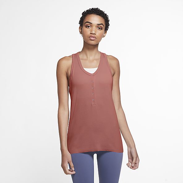 nike women's yoga luxe henley tank