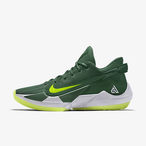 lime green and grey nike shoes
