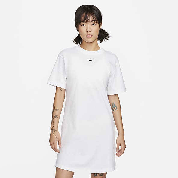 Basic White Short Sleeve T Shirt Dress