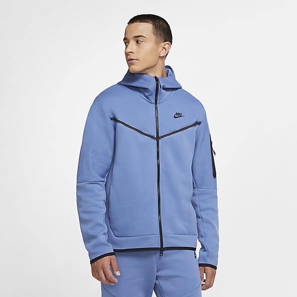nike tech fleece light blue hoodie