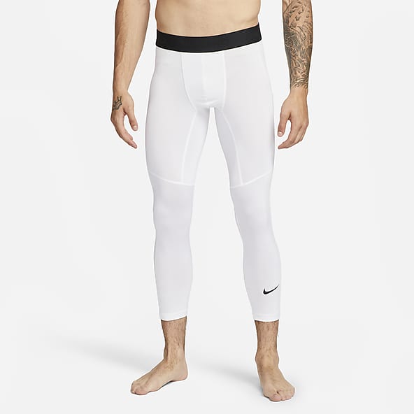Nike Pro Dri-FIT Men's 3/4 compression Tights WHITE black M L xl