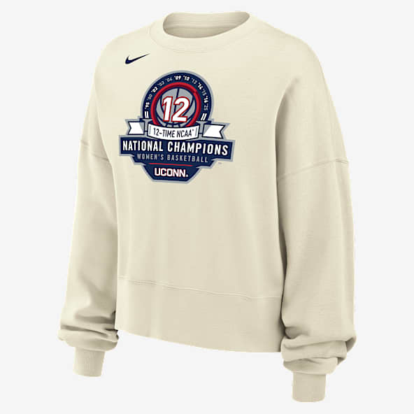 UConn Phoenix Fleece Sudadera de cuello redondo universitaria Nike para mujer