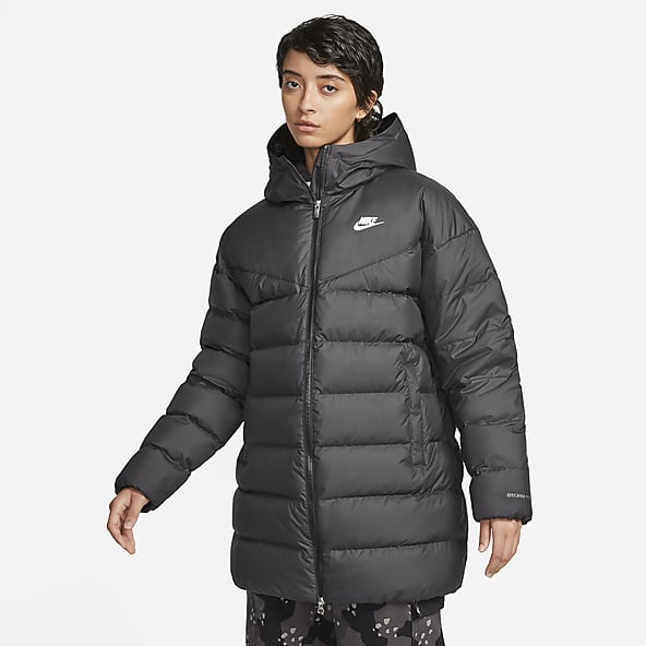 nike puffer trench coat