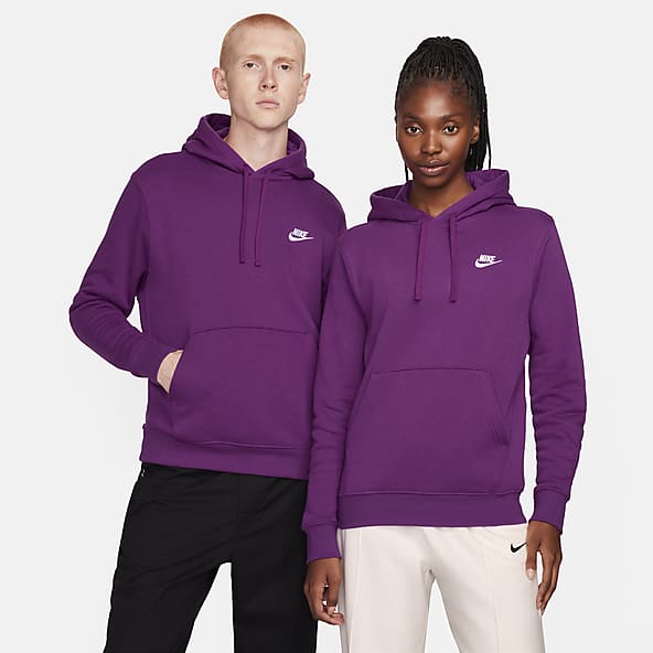 Nike Men's Sportswear Club Fleece Pullover Hoodie in Purple