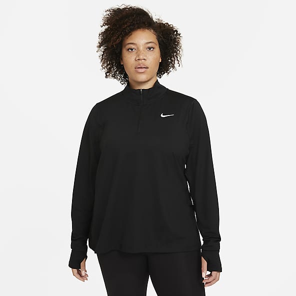 Nike Women's Fleece Top Plus Size Nike Pro Get Fit Funnel Neck