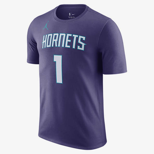 Charlotte Hornets Larry Johnson #2 NBA Navy Blue Basketball Jersey T