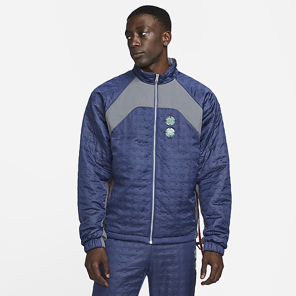 blue and white jordan windbreaker