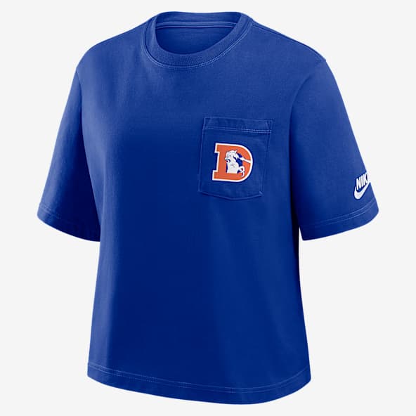 Denver Broncos Rewind Pocket Boxy Playera Nike de la NFL para mujer