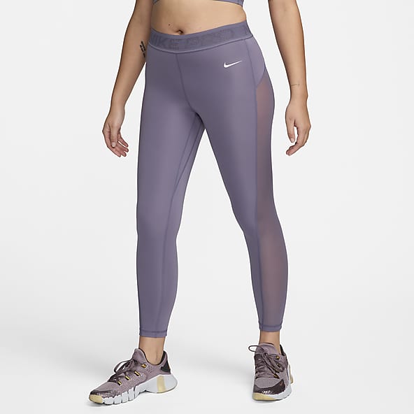 Nike Pro - Czarne legginsy treningowe z siateczki z mini logo