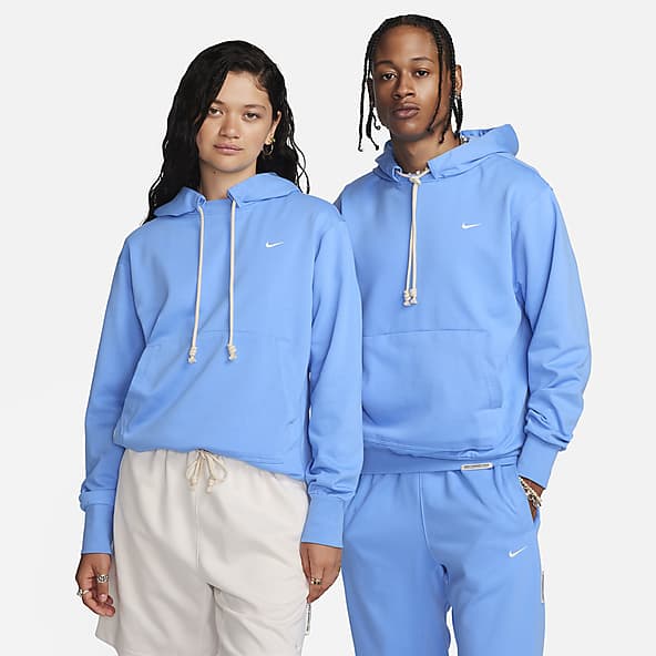 Nike All-over swoosh print hoodie in blue