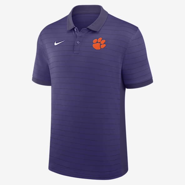 Clemson Sideline Victory Stripe Men's Nike Dri-FIT College Polo