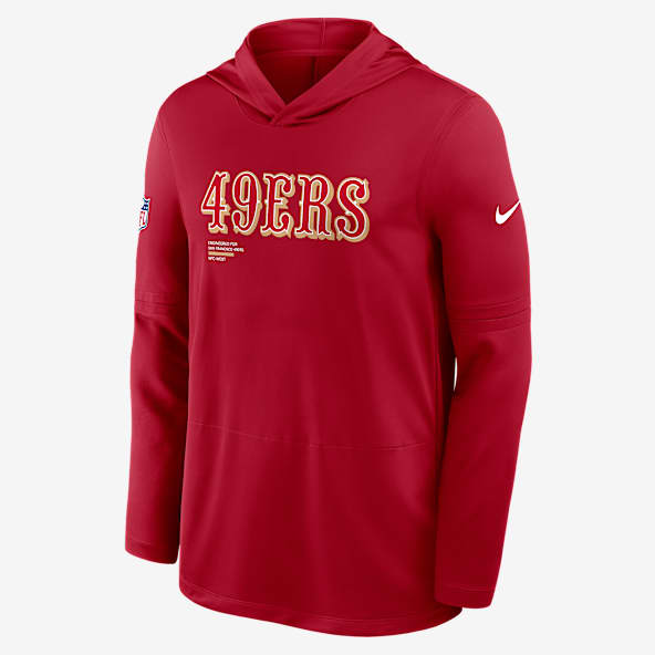 San Francisco 49ers Pure Fury Sideline Men's Nike Dri-FIT NFL Long-Sleeve Hooded Top