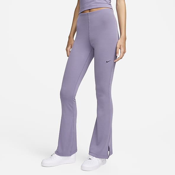 Nike Sportswear Flare Pants Polyester Track Black Drawstring Women’s S 4-6