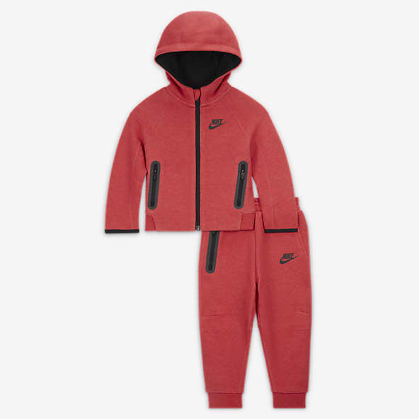 Nike Tech Fleece NSW Full Tracksuit Set Hoodie&Pants Central Cee Red Extra  Large 
