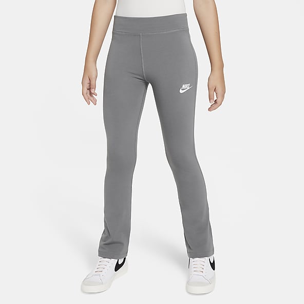 Nike Leggings Youth Girls Small Fitted Sportswear Cotton Grey