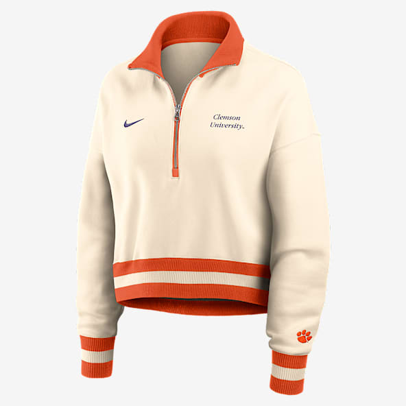 Clemson Legacy Women's Nike College Cropped 1/4-Zip Crew