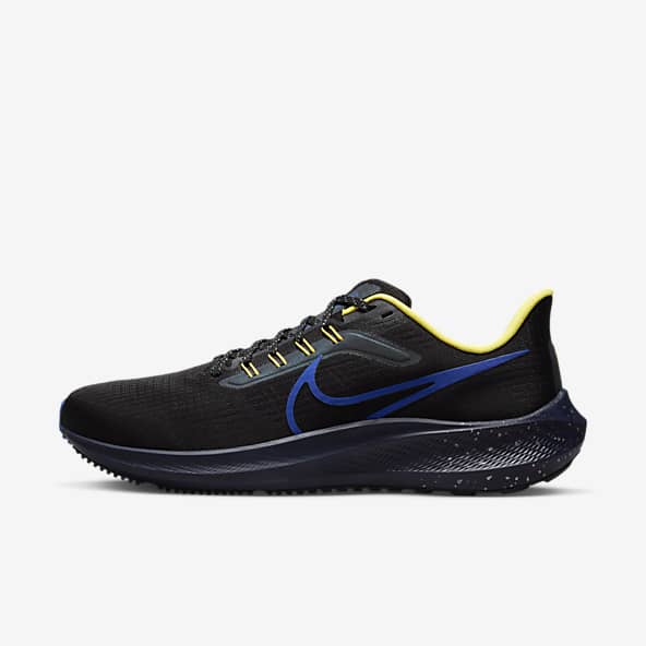 nike running shoes black and blue