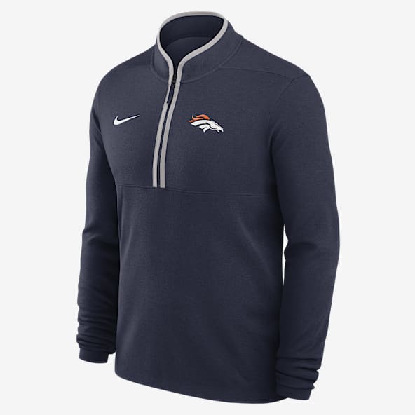 Denver Broncos Logo Victory Men's Nike Dri-FIT NFL 1/2-Zip Long-Sleeve Top