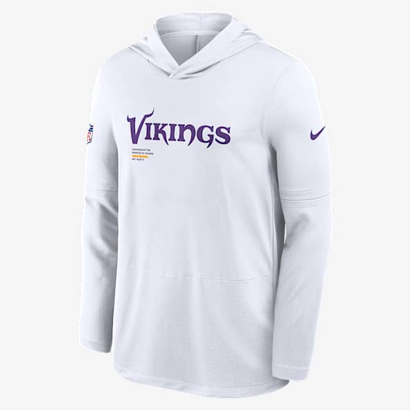 Minnesota Vikings Pure Fury Sideline Playera de manga larga Nike Dri-FIT de la NFL con gorro para hombre