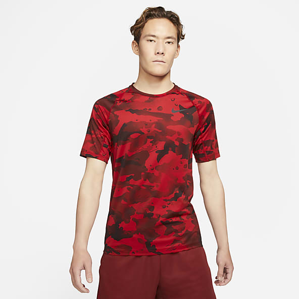 red nike compression shirt