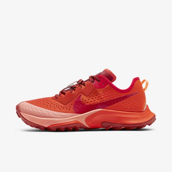 red orange nike shoes