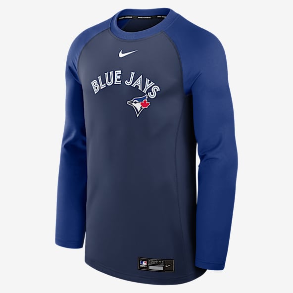 Toronto Blue Jays Authentic Collection Game Time Sudadera de cuello redondo sin cierre Nike Dri-FIT de la MLB para hombre