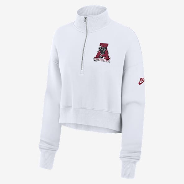 Alabama Crimson Tide Legacy Elevated Logo Women's Nike College Cropped 1/4-Zip Crew