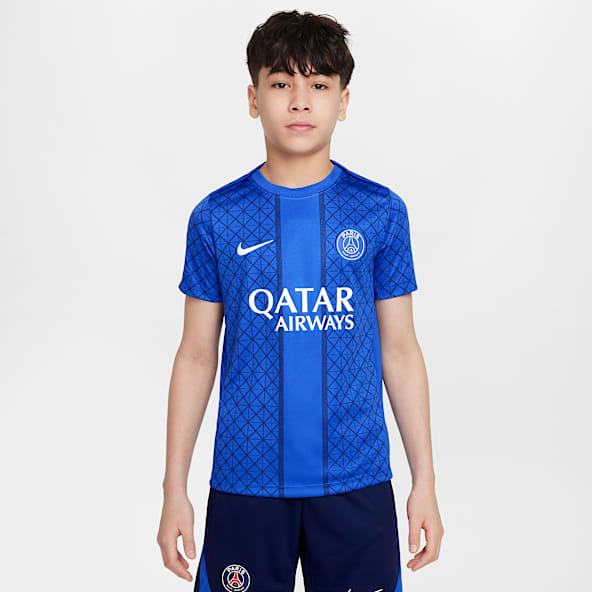 Paris Saint-Germain Academy Pro Home Big Kids' Nike Dri-FIT Soccer Pre-Match Short-Sleeve Top